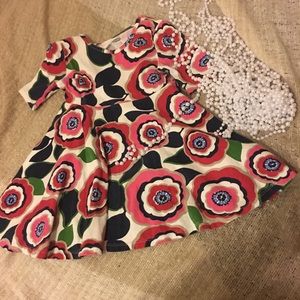 Little girls! Retro pattern floral skater dress